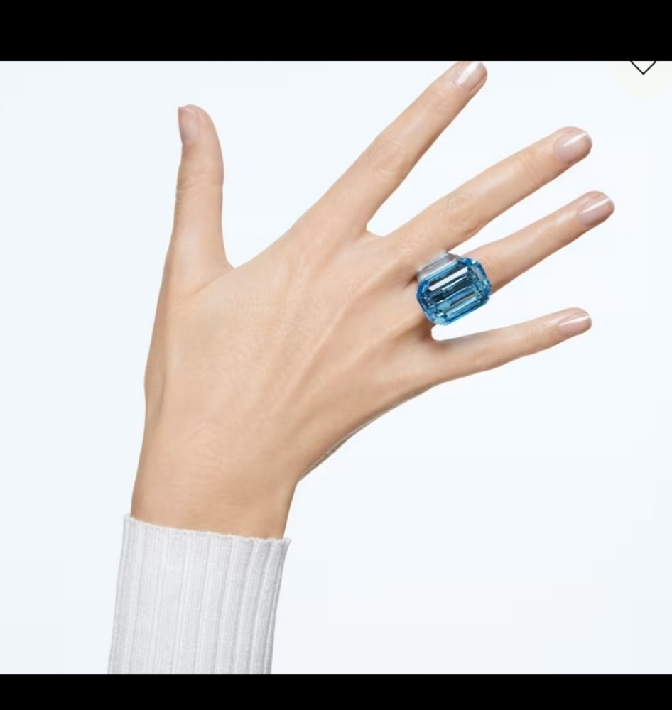 Swarovski Lucent cocktail ringOctagon cut, Blue